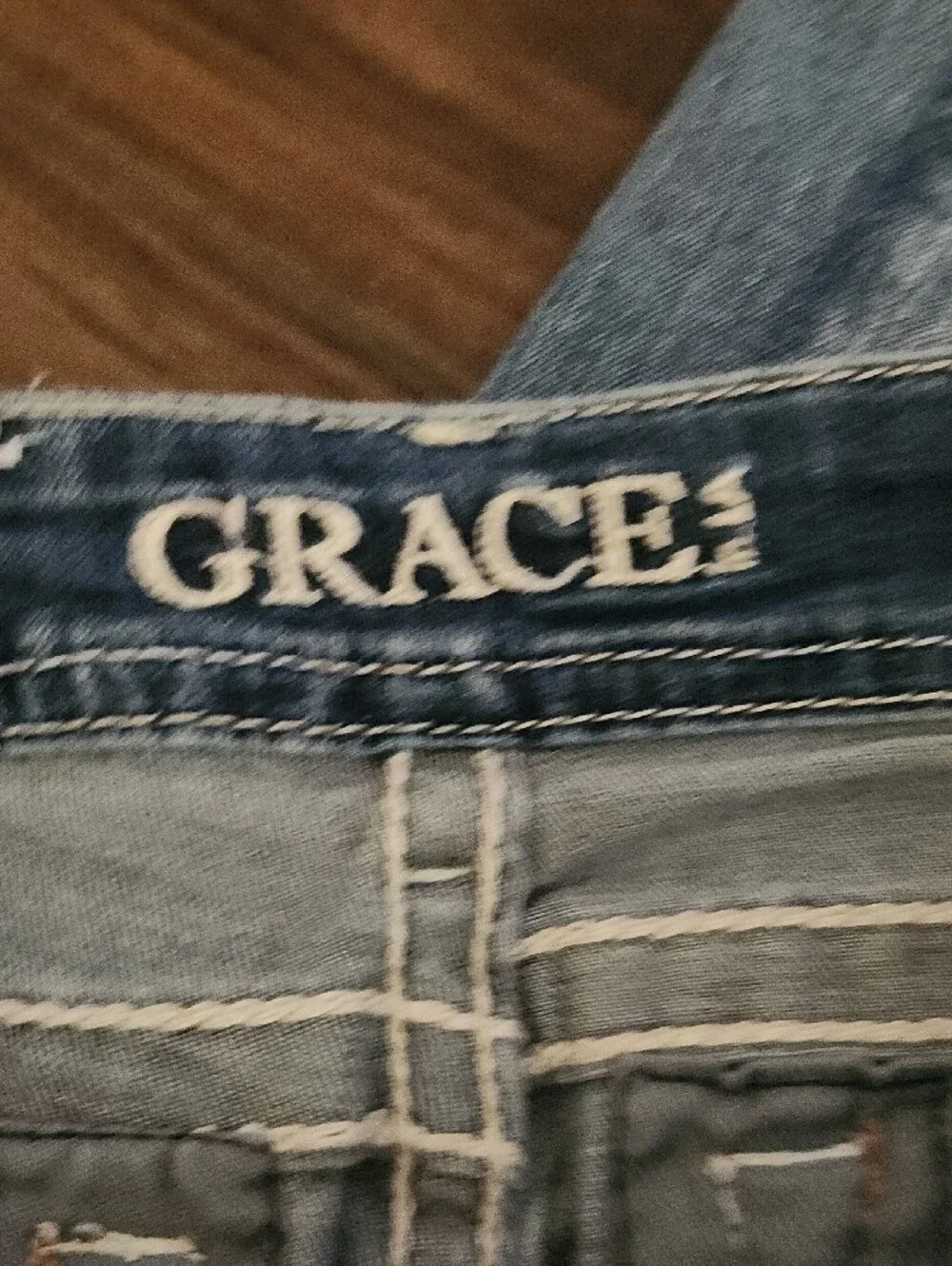 Grace in LA Blue Washed Flare Jeans